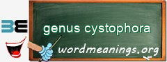 WordMeaning blackboard for genus cystophora